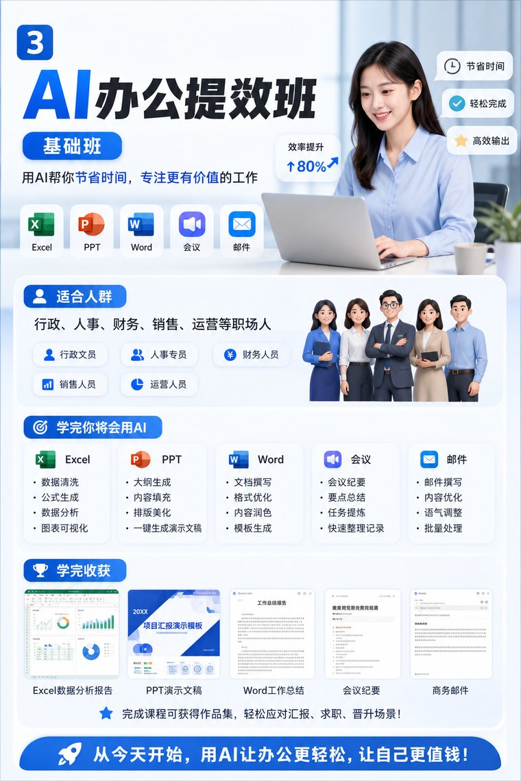 AI 办公提效班(基础班) 课程海报